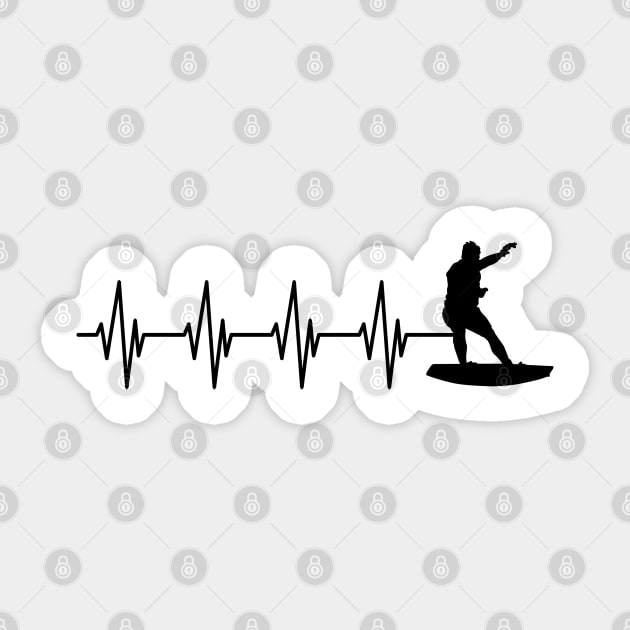 Surfer Heartbeat Sticker by KC Happy Shop